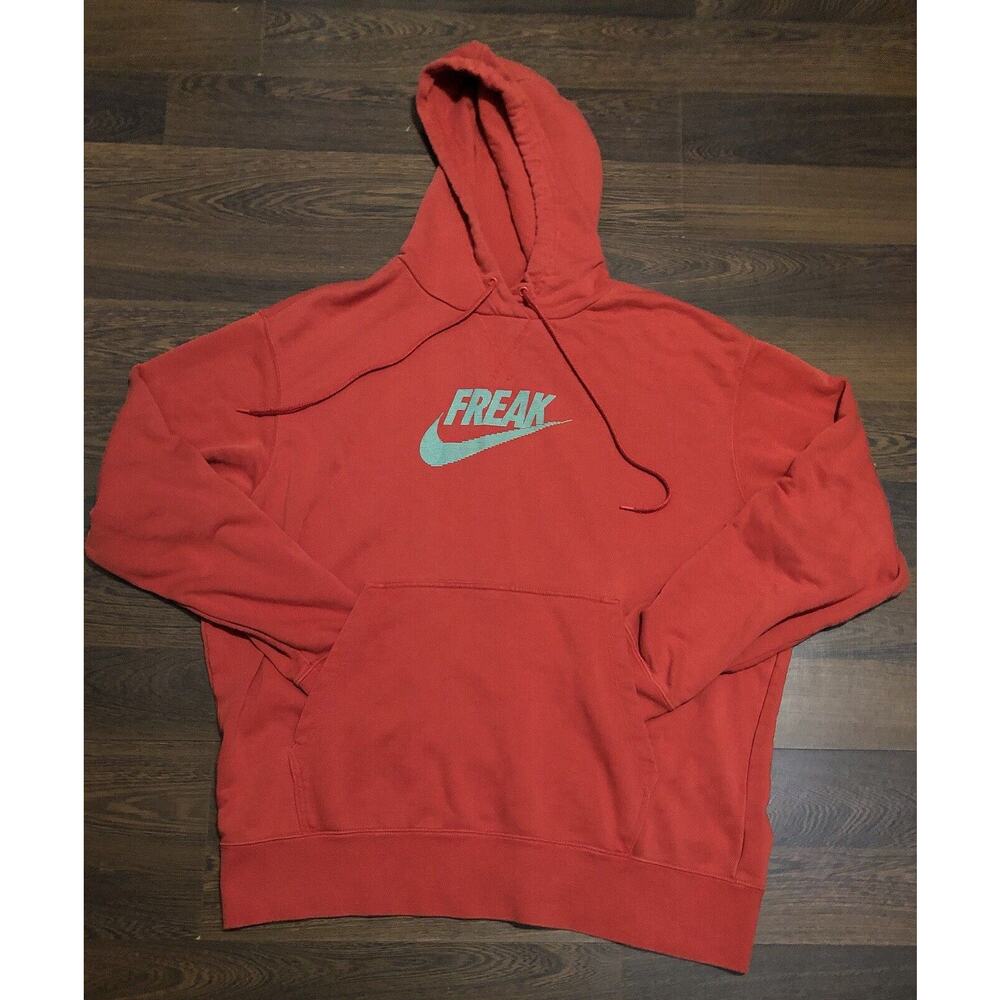 Nike Giannis Freak Men's Hoodie Cinnabar Roma Green Size X-Large DA5691-671
